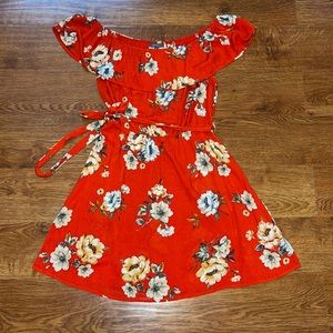 Be Cool Orange Floral Dress